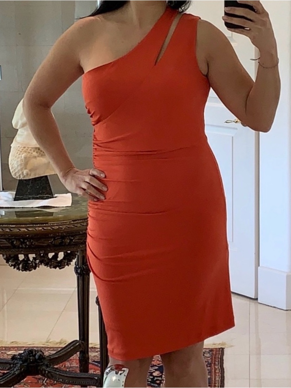 NWT Max & Cleo One-Shoulder Ruched Bodycon Dress Size 8